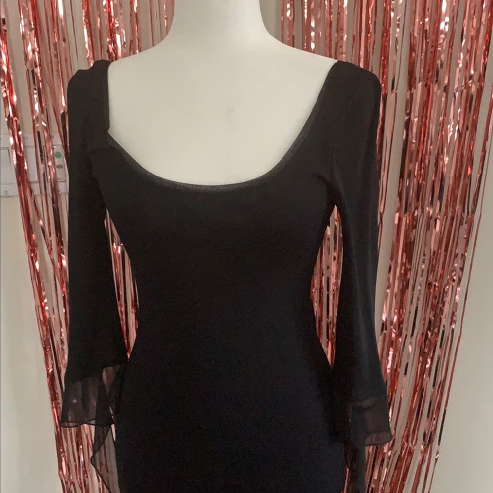 Black Dina Bar-el LongSleeve Cocktail Dress w Slit